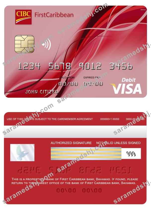 Bahamas First Caribbean bank, visa debit
